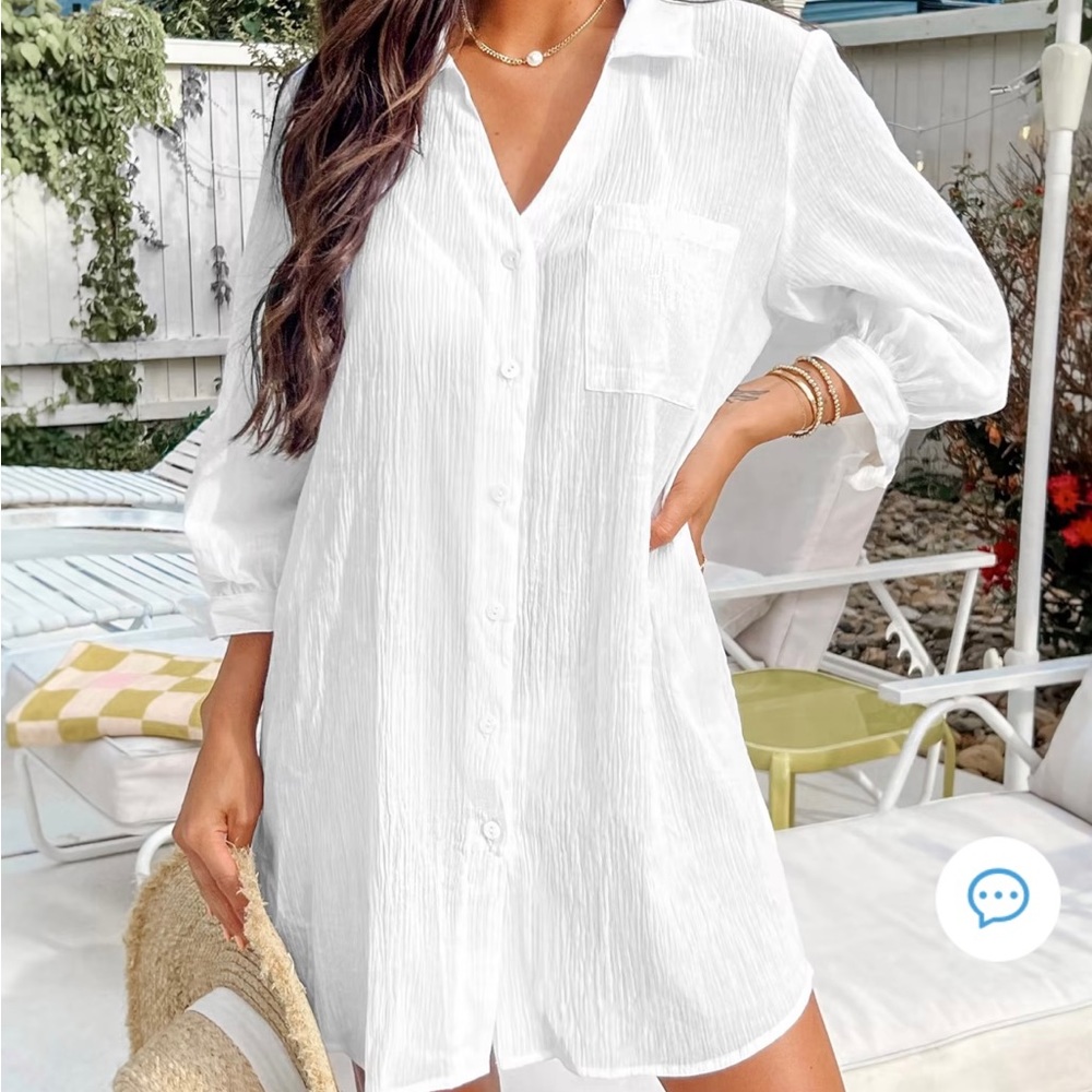 White Swimsuit Cover up